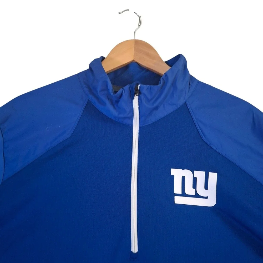 Nike On Field New York Giants 1/4 Zip Pullover Mens XL Blue Dri-FIT 537596-495